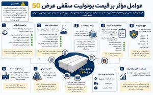 عوامل مؤثر بر قیمت یونولیت سقفی عرض 50